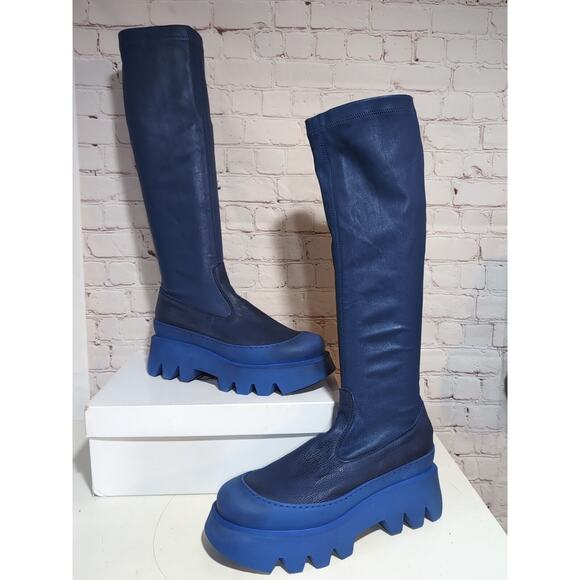 NIB Lofina Blue Over the Knee Boots size 41 - Picture 1 of 16